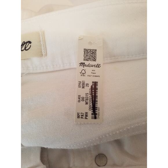 NWT Madewell Kick Out Crop Jeans – White – Size 29 NI961 - Picture 7 of 11
